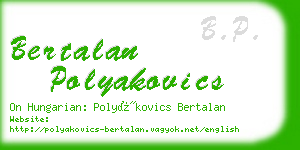 bertalan polyakovics business card